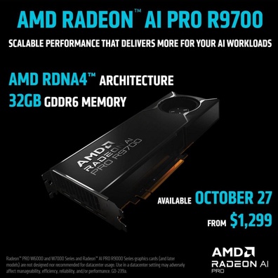 AMD เปิดตัว Radeon AI PRO R9700: ตัวท้าชิงราคา 1,299 ดอลลาร์สหรัฐ สำหรับ AI แบบโฮสต์เอง