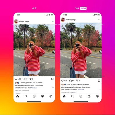 Instagram が3:4写真のネイティブサポートを追加、長年の自動クロップ機能を終了