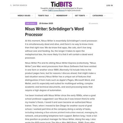 Tương Lai Bấp Bênh Của Nisus Writer Khơi Dậy Lo Ngại Về Bảo Tồn Phần Mềm Di Sản