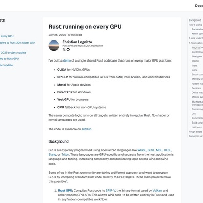 Proyek Rust-GPU Memungkinkan Pemrograman GPU Lintas Platform Meski Ada Kekhawatiran Performa dan Kompleksitas