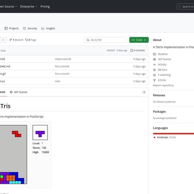 Developer Creates Fully Functional Tetris Game in PostScript, Pushing Document Language Beyond Its Limits