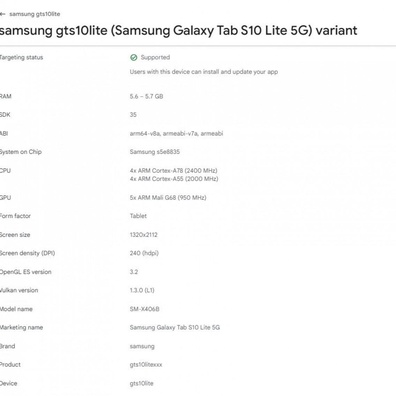 Spesifikasi dan Desain Samsung Galaxy Tab S10 Lite Bocor Melalui Google Play Console