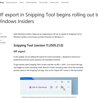 Ciri Eksport GIF Baharu Windows Snipping Tool Mencetuskan Perdebatan Mengenai Relevan Format