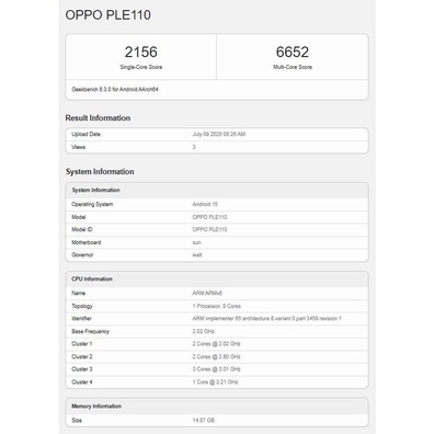 Oppo K13 Turbo xuất hiện trên Geekbench với quạt tản nhiệt tích hợp và Snapdragon 8s Gen 4