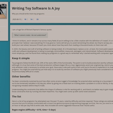 Developers Question Time Estimates for Popular Coding Projects as Community Shares Toy Programming Experiences
