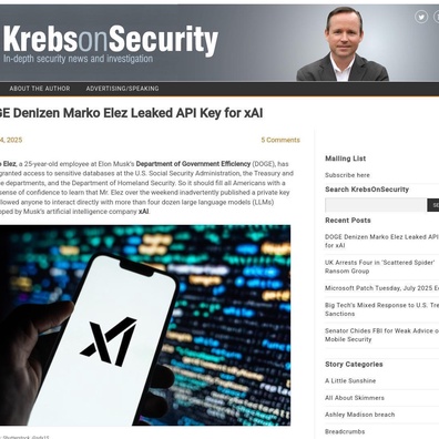 Karyawan DOGE Kembali Bocorkan API Key xAI, Memunculkan Pertanyaan tentang Keamanan Data Pemerintah