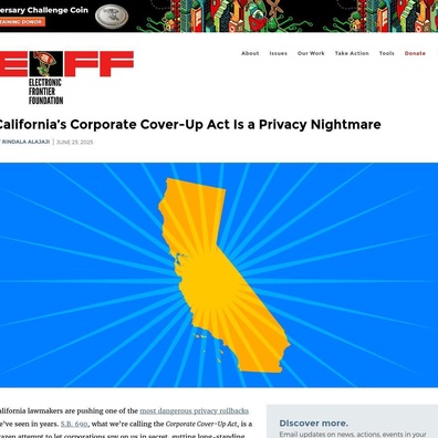 California S.B. 690 จุดประกายการถกเถียงอย่างรุนแรงเรื่องสิทธิความเป็นส่วนตัวและการเก็บข้อมูลของบริษัท