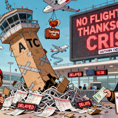 政府停摆引发空中交通管制危机 感恩节出行陷入混乱