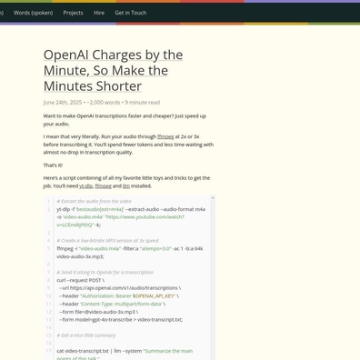 Pecepat fail Audio untuk Mengurangkan Kos Transkripsi OpenAI sebanyak 23%