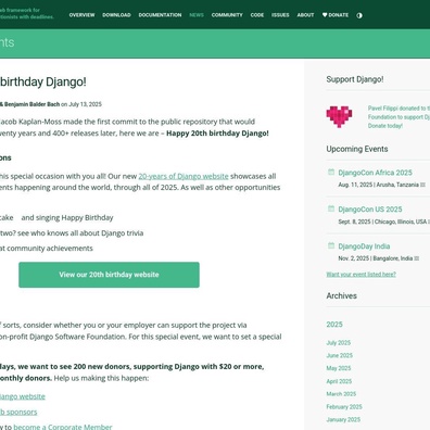 Django Merayakan 20 Tahun Sambil Para Developer Berbagi Kisah yang Menentukan Karir