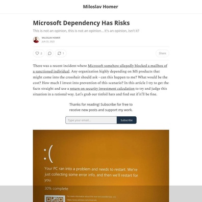 การปฏิบัติตามมาตรการคว่ำบาตรของสหรัฐฯ ของ Microsoft ทำให้เกิดคำถามเกี่ยวกับความเสี่ยงจากการพึ่พิงระบบคลาวด์