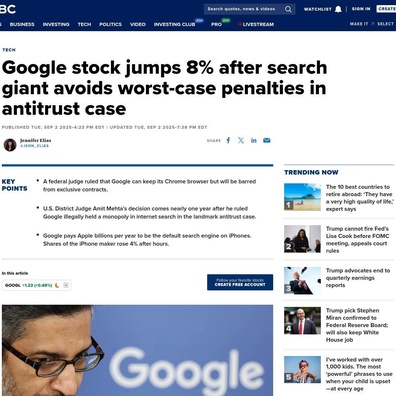 Google หลีกเลี่ยงการถูกบังคับแยก Chrome ในคำตัดสินต่อต้านการผูกขาด แต่ต้องยุติข้อตกลงค้นหาแบบเอกสิทธิ์
