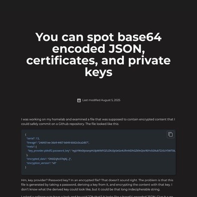 開発者が Base64 エンコードデータタイプを識別する簡単な視覚パターンを発見