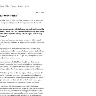 เหตุการณ์ความปลอดภัย RubyGems เผยให้เห็นวิกฤตการจัดการโครงสร้างพื้นฐานที่ลึกซึ้งยิ่งขึ้น