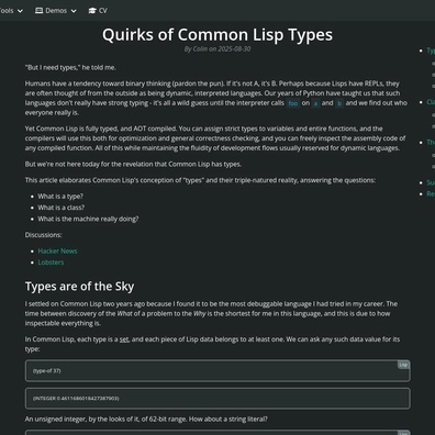 Hệ thống kiểu dữ liệu của Common Lisp tiết lộ những đặc điểm kỳ lạ và sự khác biệt trong triển khai
