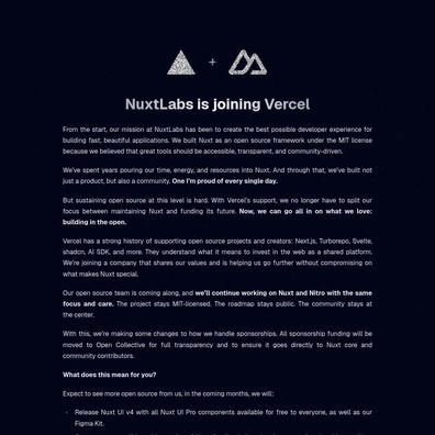 Vercel Mengakuisisi NuxtLabs, Memicu Kekhawatiran Developer tentang Monopolisasi Framework