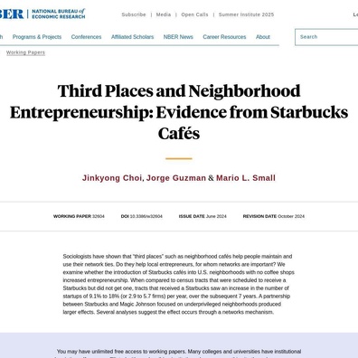 การศึกษาเผย สาขา Starbucks ช่วยเพิ่มกิจกรรมสตาร์ทอัปในพื้นที่ได้สูงถึง 18%
