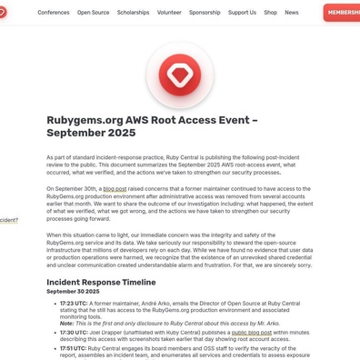 การละเมิดความปลอดภัย RubyGems เผยให้เห็นวิกฤตระบบนิเวศที่ลึกซึ้งยิ่งขึ้น