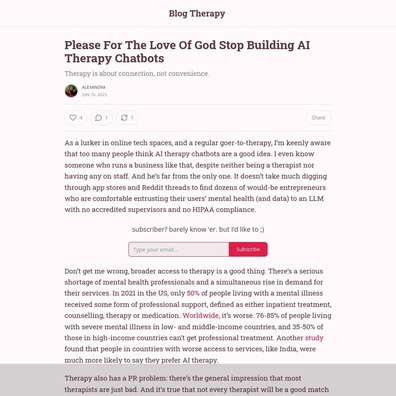 AI 治療聊天機器人因虛假資格認證和可及性問題面臨日益嚴重的反彈