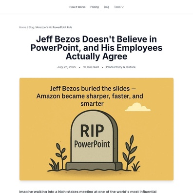 พนักงาน Amazon ปกป้องกฎห้ามใช้ PowerPoint ของ Bezos ขณะที่ชุมชนเทคโนโลยีถกเถียงเรื่องวัฒนธรรมการประชุม