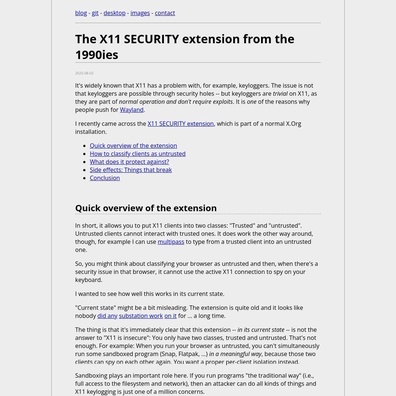 X11 の忘れられたセキュリティ拡張は有望だが、実用化には問題が多すぎる