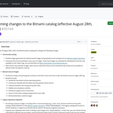 Broadcom 將 Bitnami 容器映像檔限制在付費牆後,破壞數千個部署