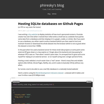 ปัญหาเบราว์เซอร์ไม่รองรับบั่นทอนเทคนิคใหม่ SQLite บน GitHub Pages