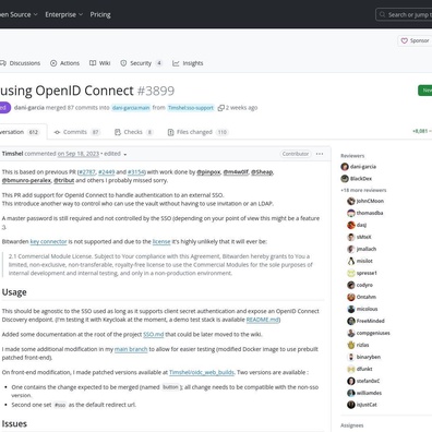 Vaultwarden 新增 OpenID Connect SSO 支援，引發密碼管理器安全性辯論