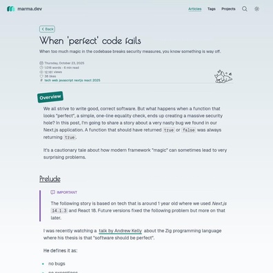 เมื่อการตรวจสอบความปลอดภัย "สมบูรณ์แบบ" เพียงบรรทัดเดียว ล้มเหลวอย่างย่อยยับใน Next.js