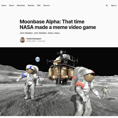 Moonbase Alpha của NASA Trở Thành Huyền Thoại Internet Nhờ Hệ Thống Text-to-Speech Bị Lỗi