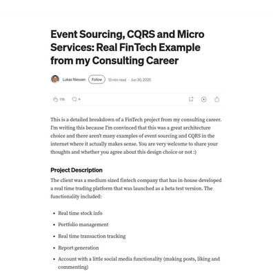 Event Sourcing ในวงการ FinTech: คือความงามทางสถาปัตยกรรม หรือความซับซ้อนที่ไม่จำเป็น?