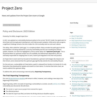 Google Project Zero เปิดตัวนโยบาย "Reporting Transparency" เพื่อปิดช่องว่างการแพตช์ความปลอดภัย