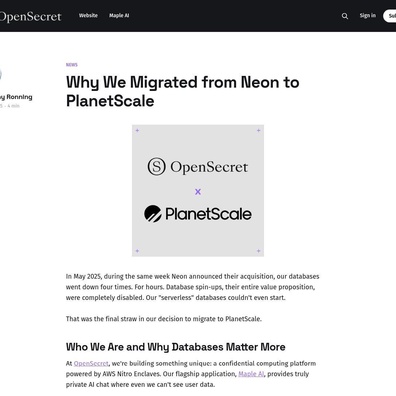 PlanetScale vs Neon:資料庫遷移引發無伺服器定價模式激烈辯論