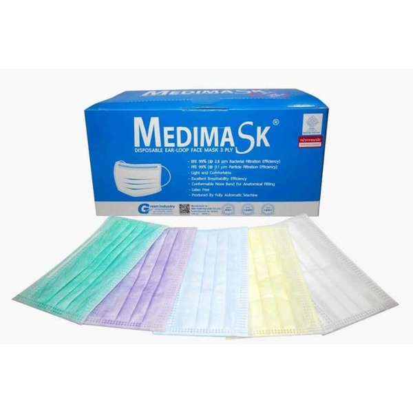 Medimask | หน้ากากอนามัย 3 ชั้น เกรดทางการแพทย์ ยกลัง (20 กล่อง/ลัง)