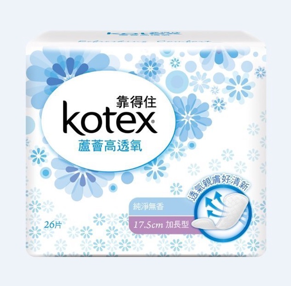 【Kotex 靠得住】蘆薈高透氧護墊17.5cm-純淨無香加長型