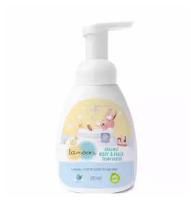 Lamoon | โฟมอาบน้ำ-สระผมออร์แกนิคสำหรับเด็ก Lamoon Organic Baby &amp; Hair Foam Wash 250 ml