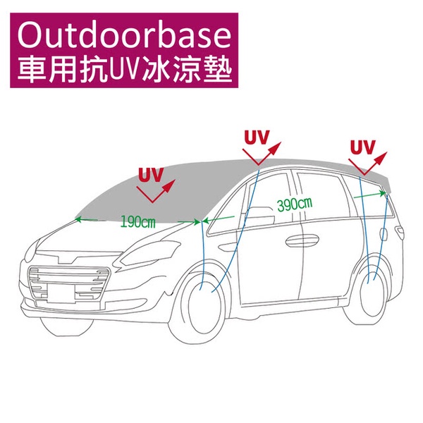 【Outdoorbase】車用抗UV冰涼墊 多層防曬隔熱墊21645