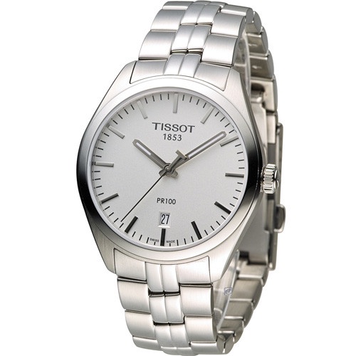 TISSOT 天梭 PR100 簡約時尚大三針石英男用腕錶 38mm/T1014101103100