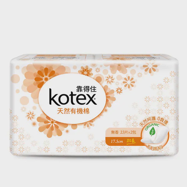 【Kotex 靠得住】100%有機棉護墊17.5cm-加長無香