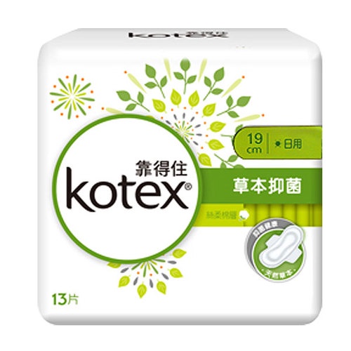 【Kotex 靠得住】溫柔宣言草本抑菌 日用量少衛生棉19cm