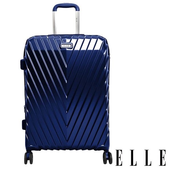 【ELLE】法式V型鐵塔系列-20吋霧面純PC防刮耐撞行李箱