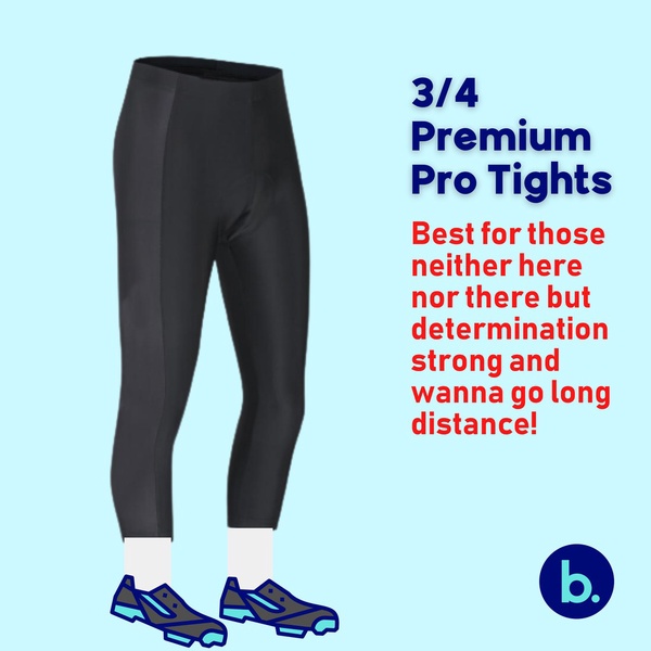 Bizkut | Premium PRO 3/4 Cycling Shorts Tights Bike Pants 3D Gel Padded Riding Bicycle