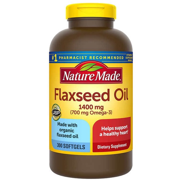 Nature Made | น้ำมันเมล็ดแฟลกซีด Flaxseed Oil 1400 mg (100 Softgels)