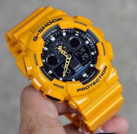 G-SHOCK | นาฬิกาข้อมือสำหรับผู้ชาย รุ่น GA-100B-9A สายเรซิ่น สีเหลือง