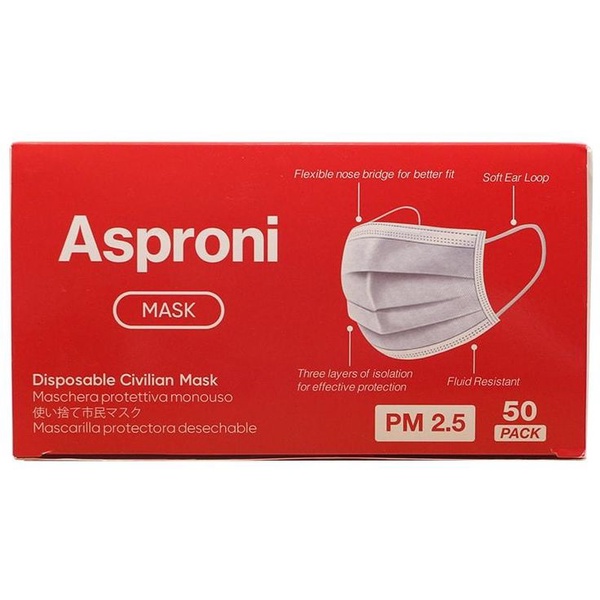 Asproni Mask | หน้ากากอนามัย 3 ชั้น เกรดการแพทย์ ป้องกันฝุ่น PM 2.5 และ virus