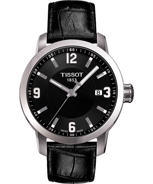 TISSOT天梭 PRC200 都會菁英時尚腕錶黑皮帶/39mm T0554101605700