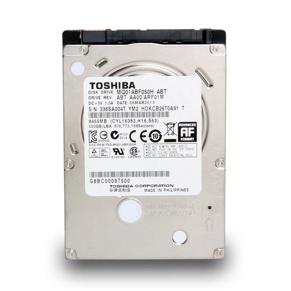 【TOSHIBA 東芝】500GB 2.5吋 內接硬碟(MQ01ABF050)