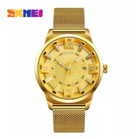 SKMEI | นาฬิกาข้อมือผู้ชาย รุ่น SKMEI 9166 สายสแตนเลสสีทอง