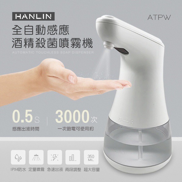 HANLIN | 全自動感應酒精殺菌淨手噴霧機