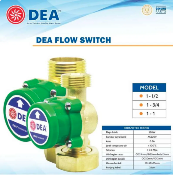 DEA Water Flow Switch 1" - 1/2" (Saklar Otomatis Pompa Air)